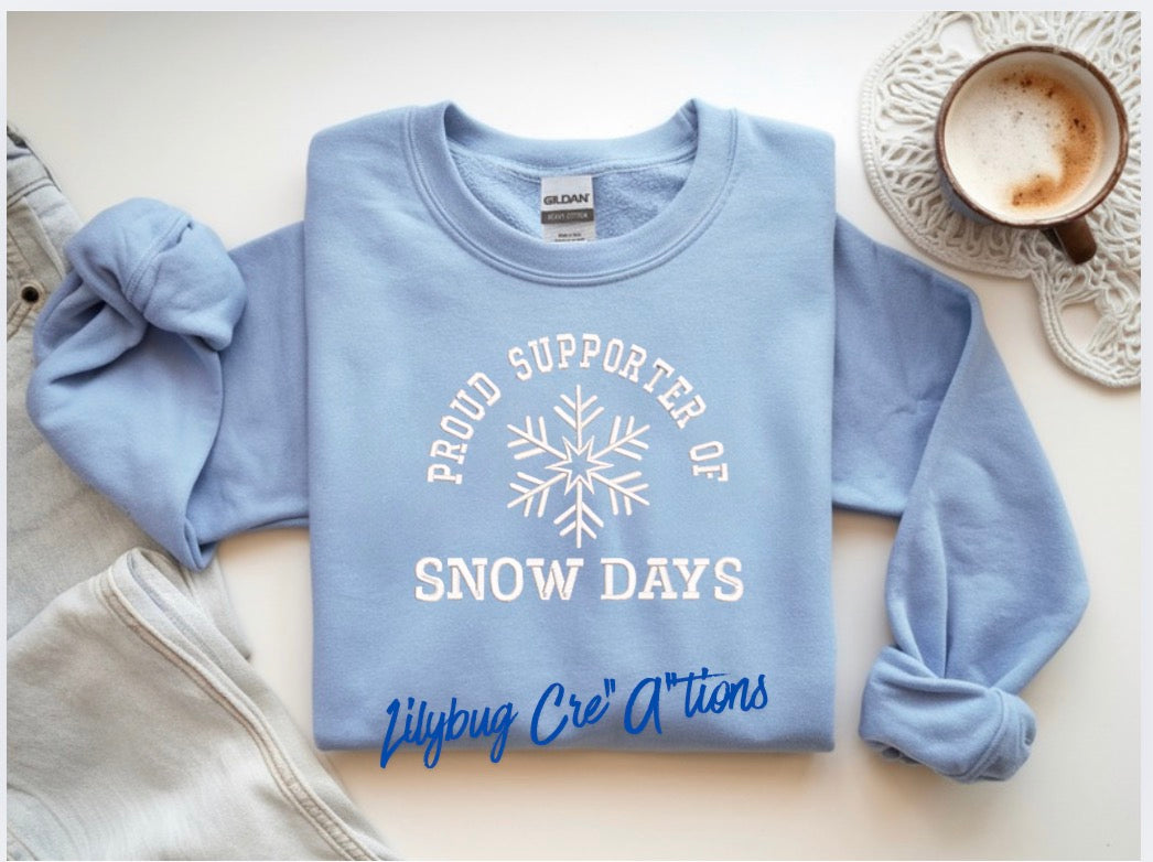 Snow day Embroidered Crewneck