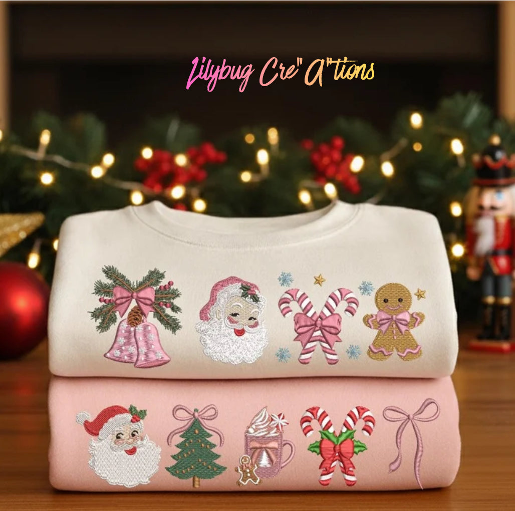 Embroidered Christmas crewneck