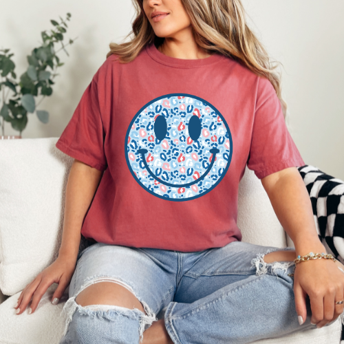 Patriotic Smiley Leopard