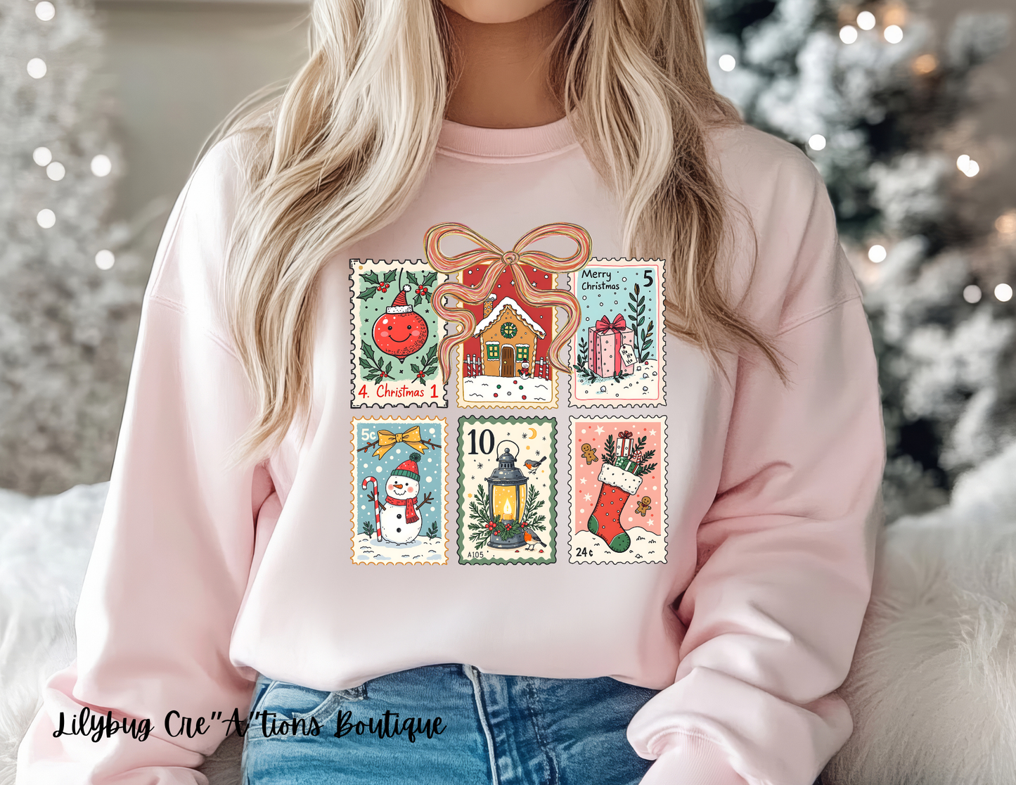Christmas Coquette Stamp Crewneck