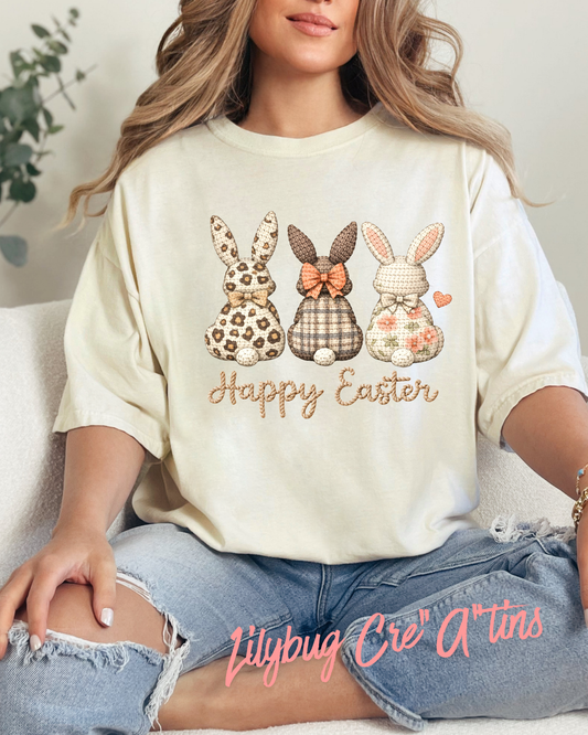Faux Crochet Easter Bunny DTF shirt