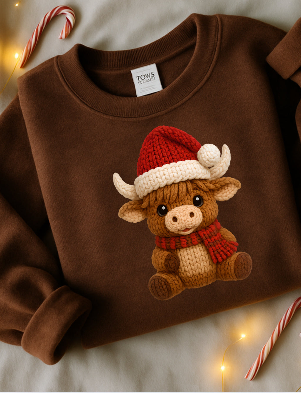 Faux yarn Highland Cow Crewneck