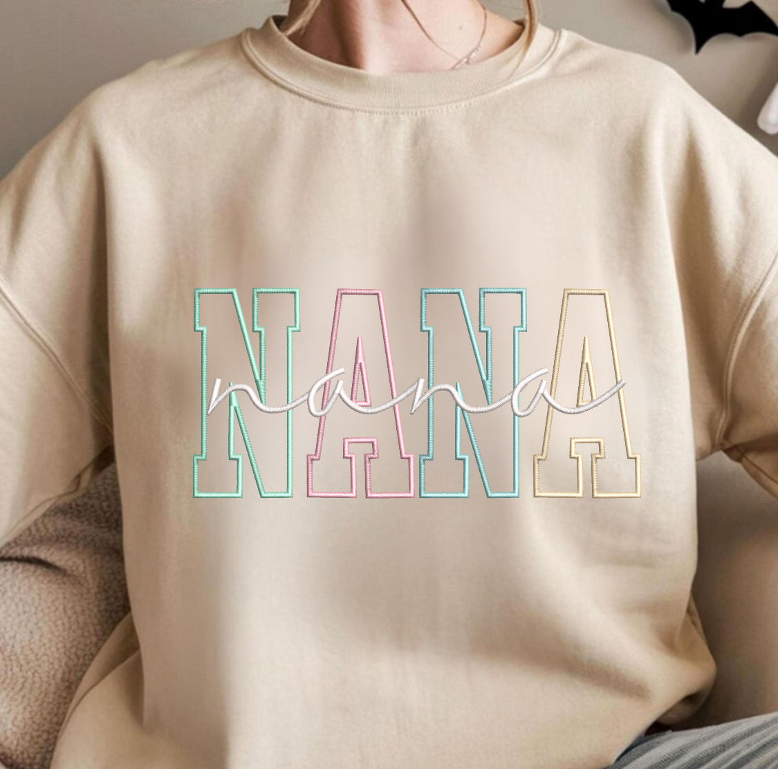 Grandma, Nana, Aunt  Embroidered Crewneck.