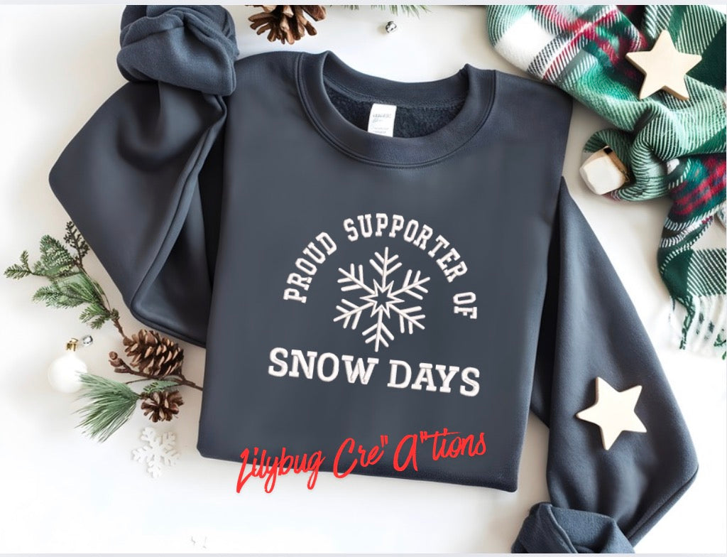 Snow day Embroidered Crewneck