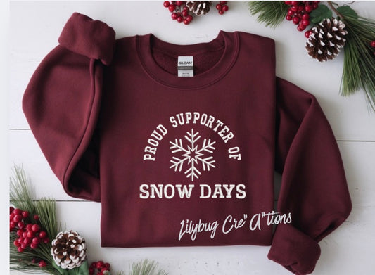 Snow day Embroidered Crewneck