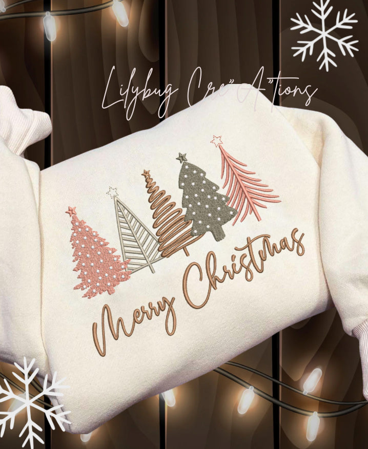 Merry Christmas Embroidered Crewneck.