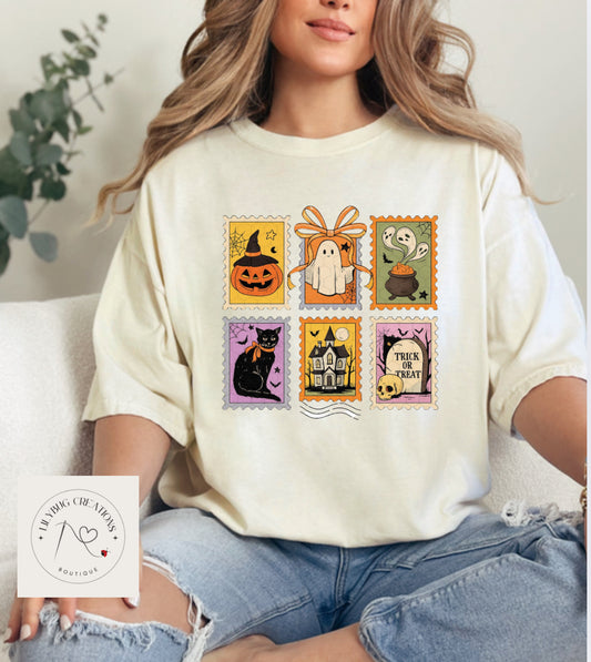 Halloween Coquette Stamp embroidered tee