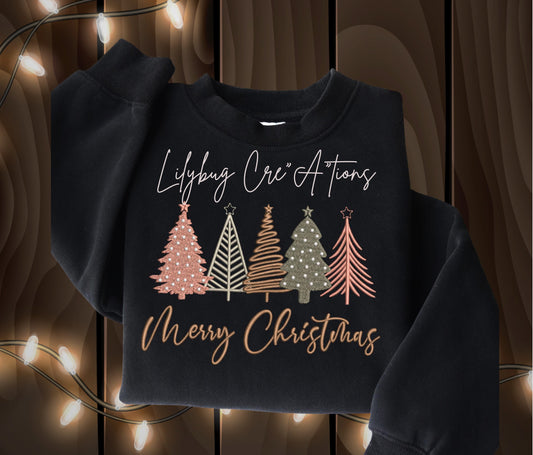 Merry Christmas Embroidered Crewneck.