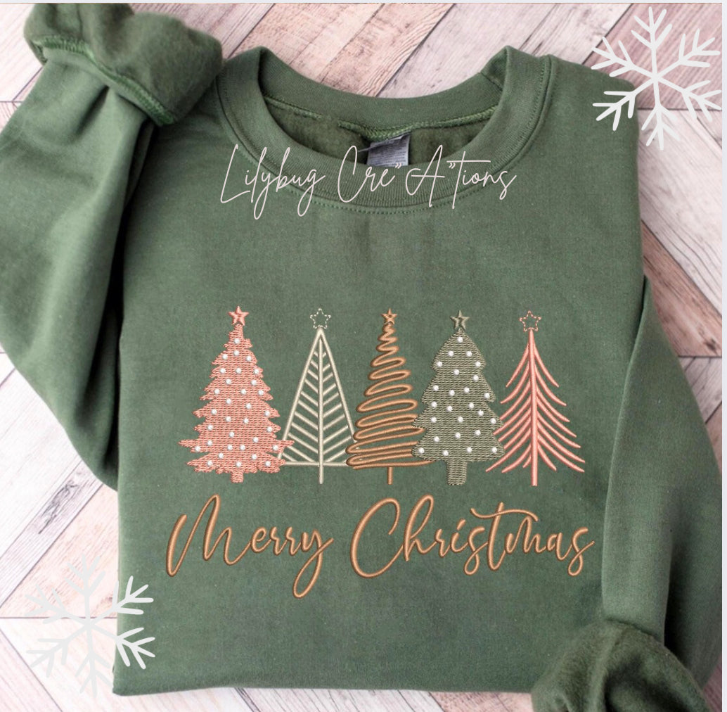 Merry Christmas Embroidered Crewneck.