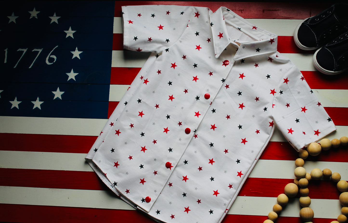 Red, white, and Blue boys shirt (pre-order TAT 4-5 weeks)