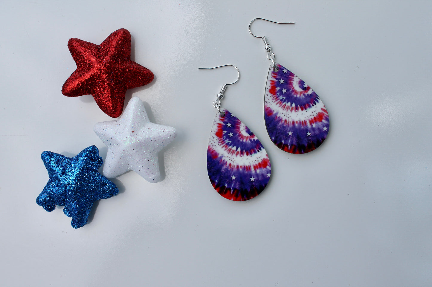 Patriotic Tie Dye Earrings