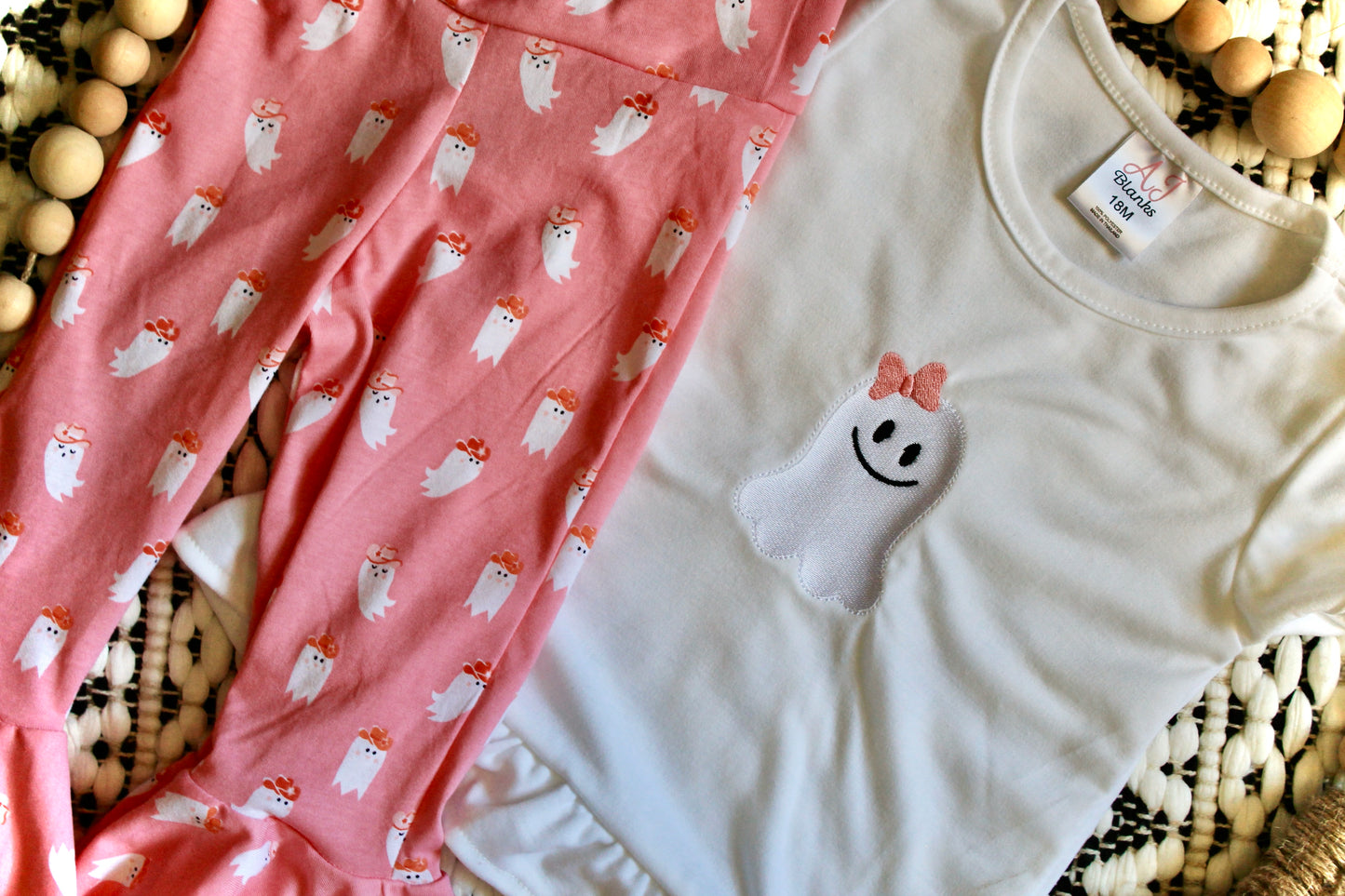 Cutie Ghost Bells and embroidered tee set