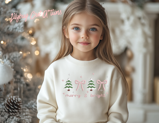 Merry & Bright Embroidered Crewneck