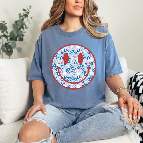Patriotic Smiley Leopard