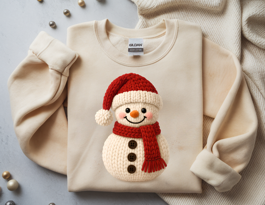Faux yarn Snowman Crewneck