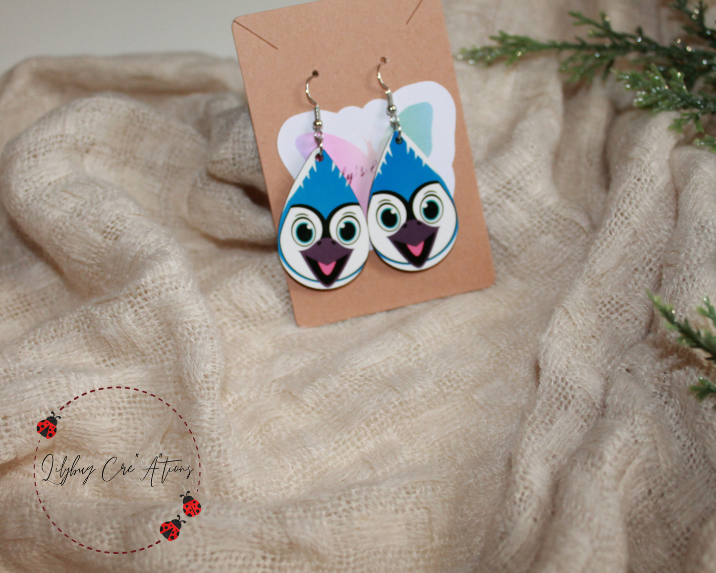 Blue Jay earrings