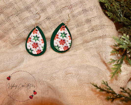 3D snowflake earrings