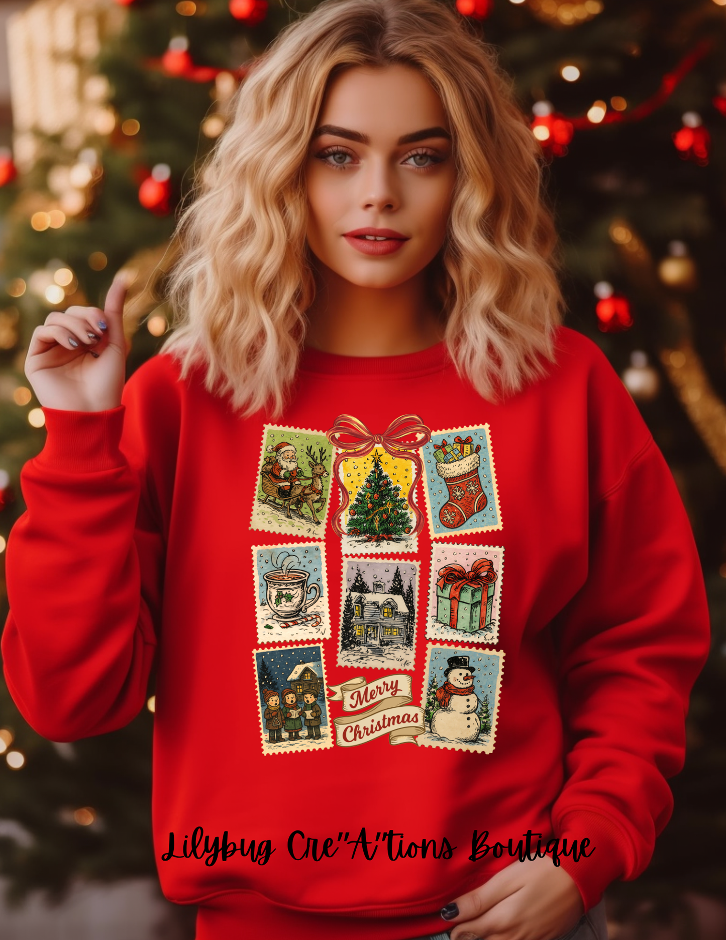 Vintage Christmas Stamp Crewneck