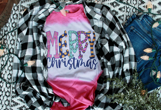 Merry Christmas Pink Tee