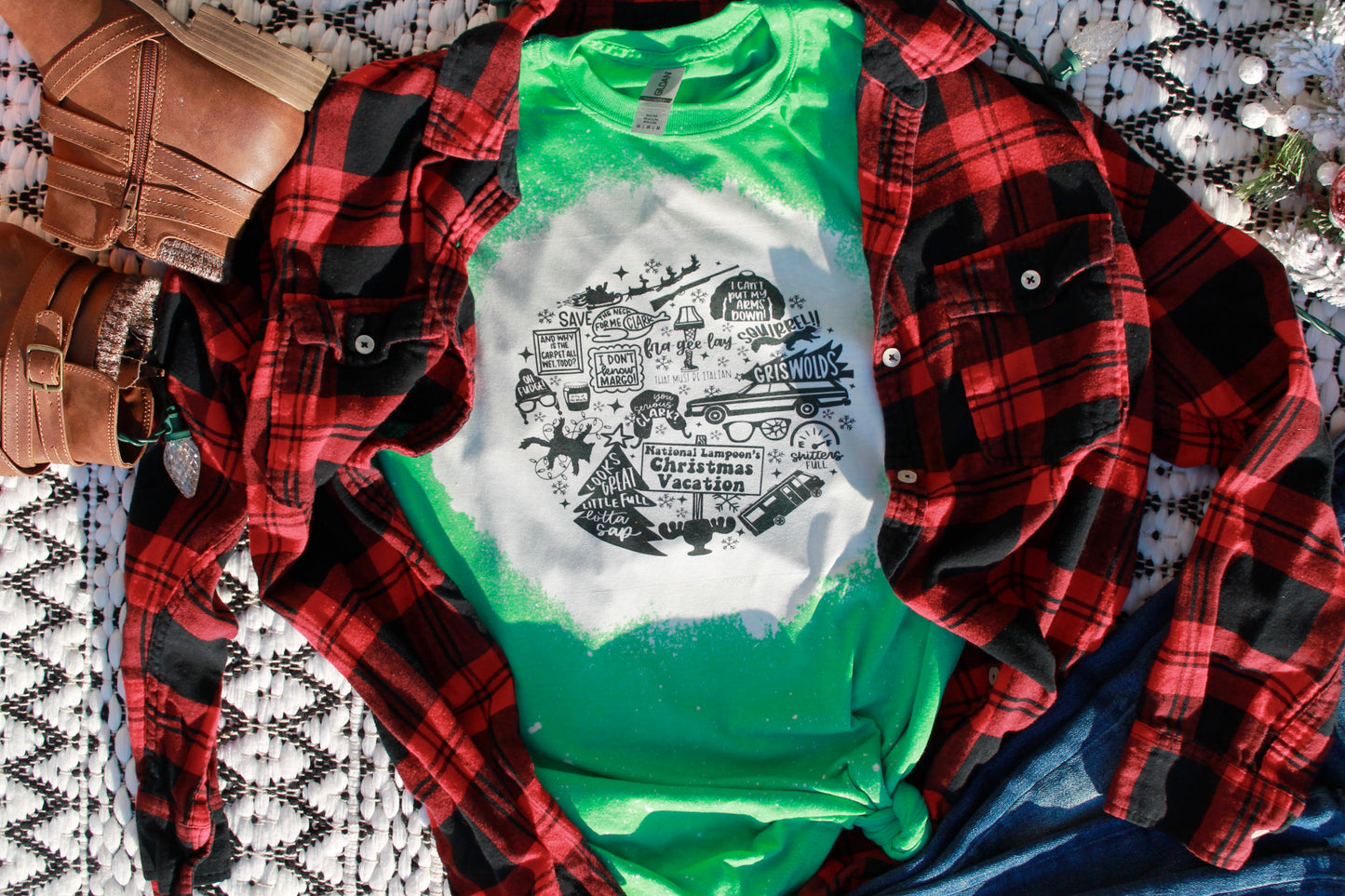 Griswald/Christmas Story Graphic bleached tee