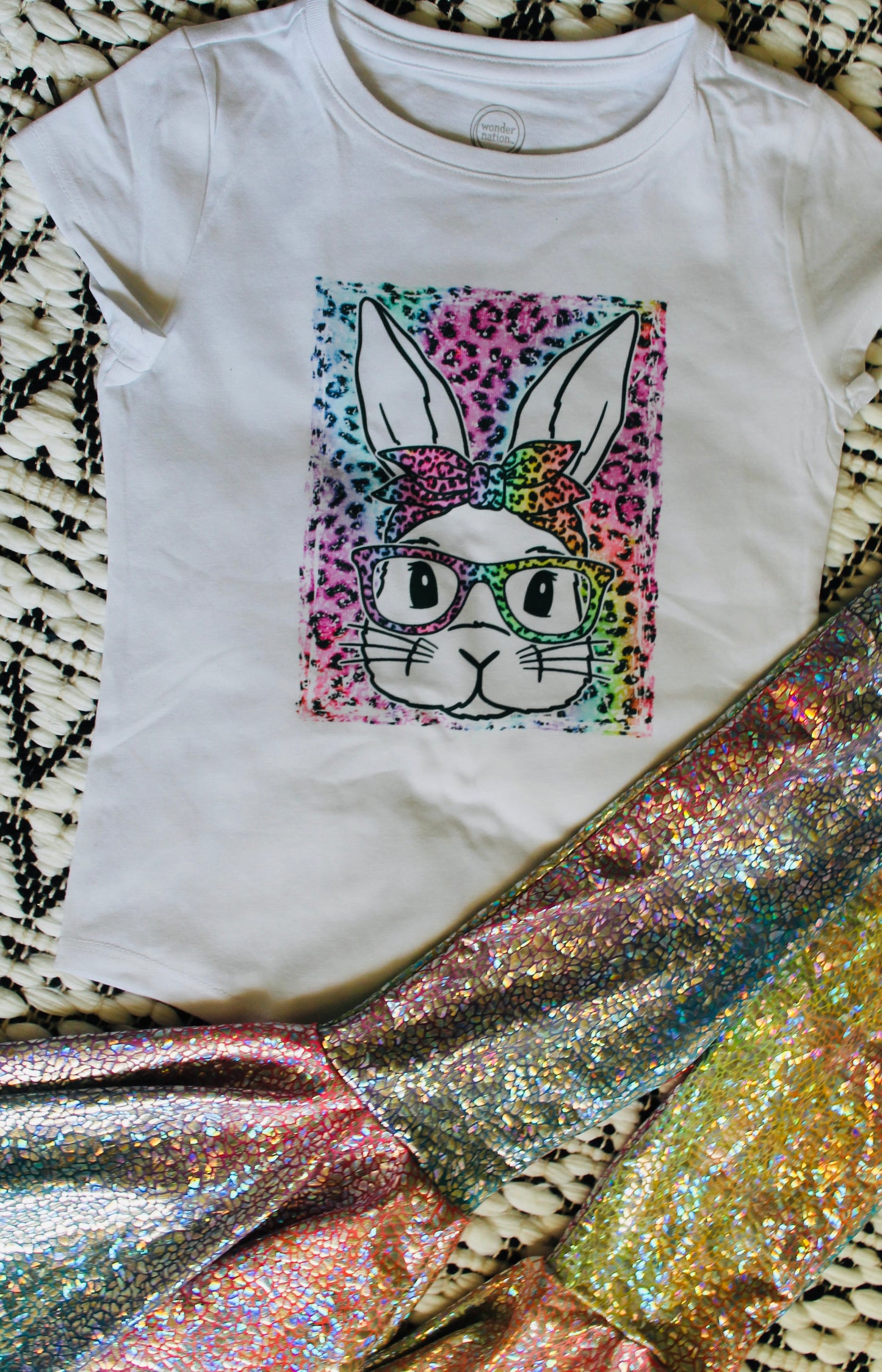 Retro Easter Girls tee and bell bottoms