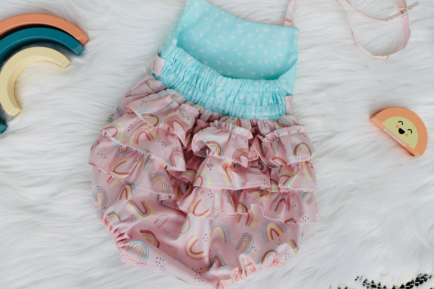 Clear skies and Rainbows Romper