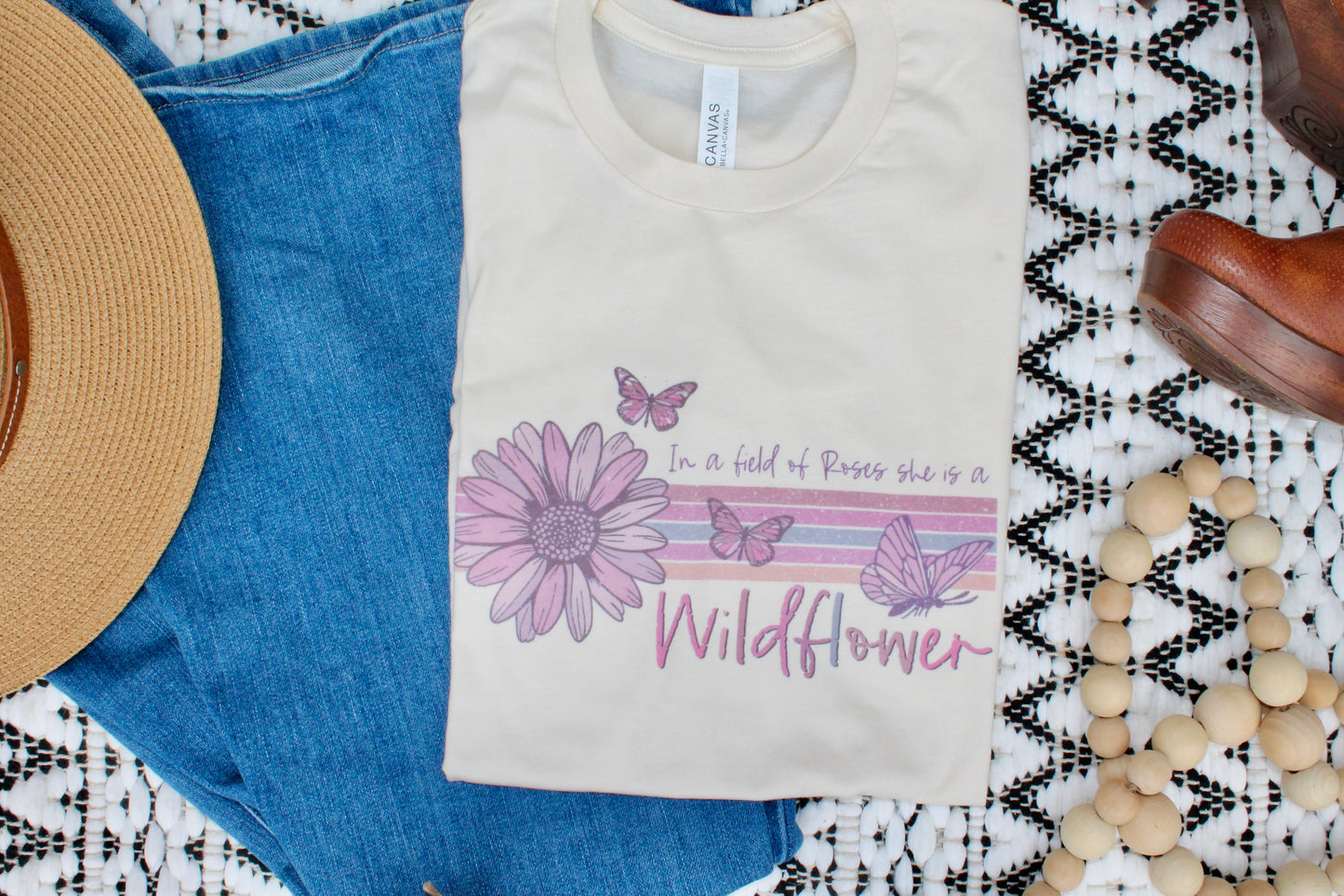 She belongs among wildflowers tee