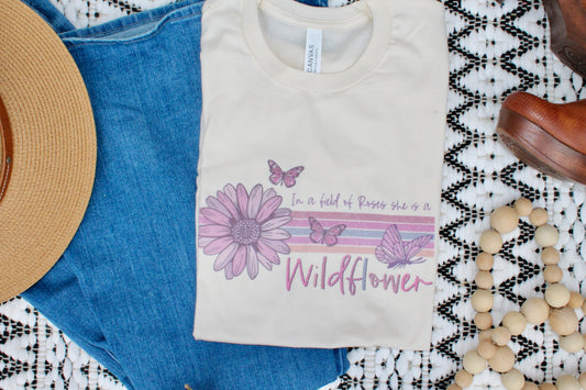 She belongs among wildflowers tee