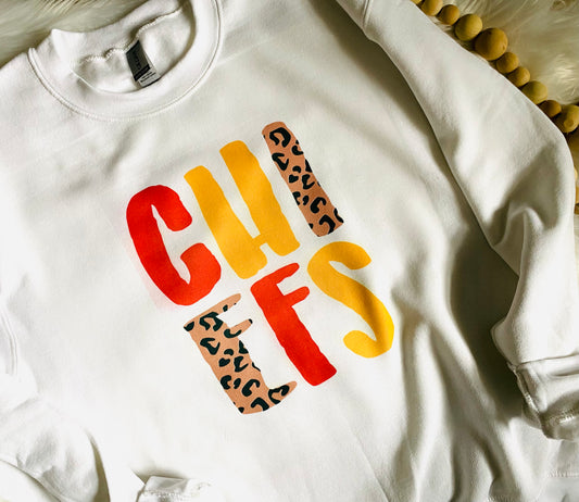 Chiefs leopard sweatshirt design